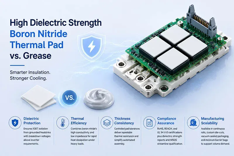 High Dielectric Strength Boron Nitride Thermal Pad For Inverter